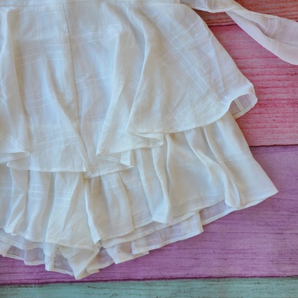 Princess Polly White Theodora Ruffle Playsuit 8 - Picture 10 of 12